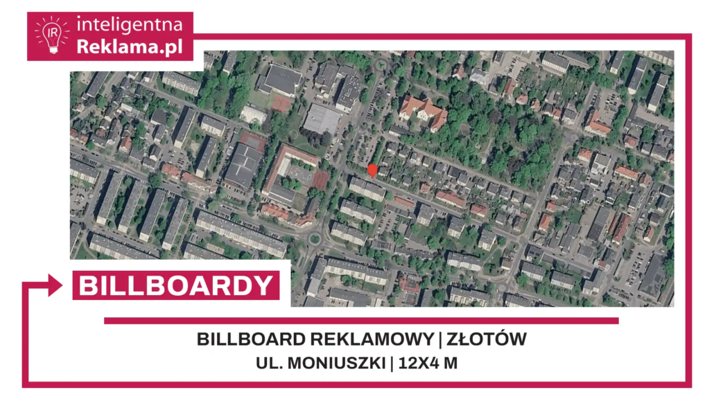 Lokalizacja reklamowa w Złotów przy ul. Moniuszki - powierzchnia 48 m²