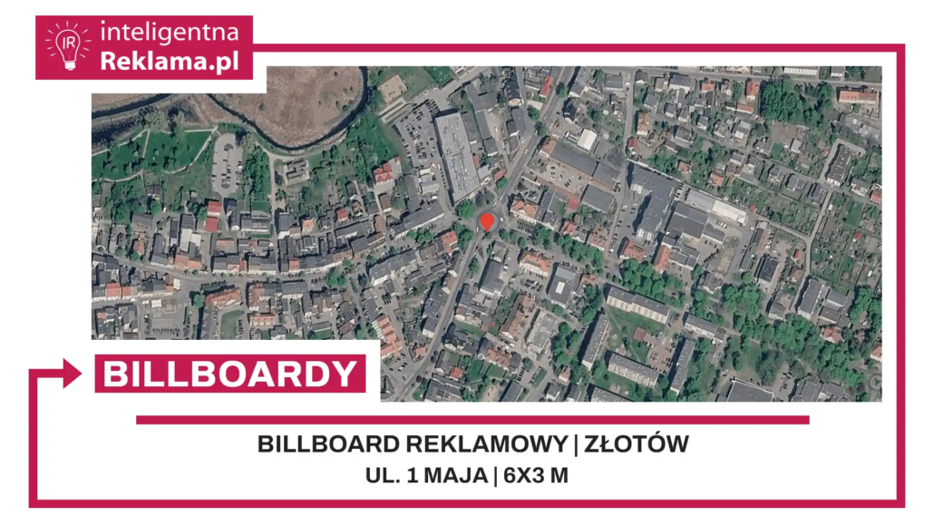Lokalizacja reklamowa w Złotów przy ul. ul. 1 Maja - powierzchnia 18 m²