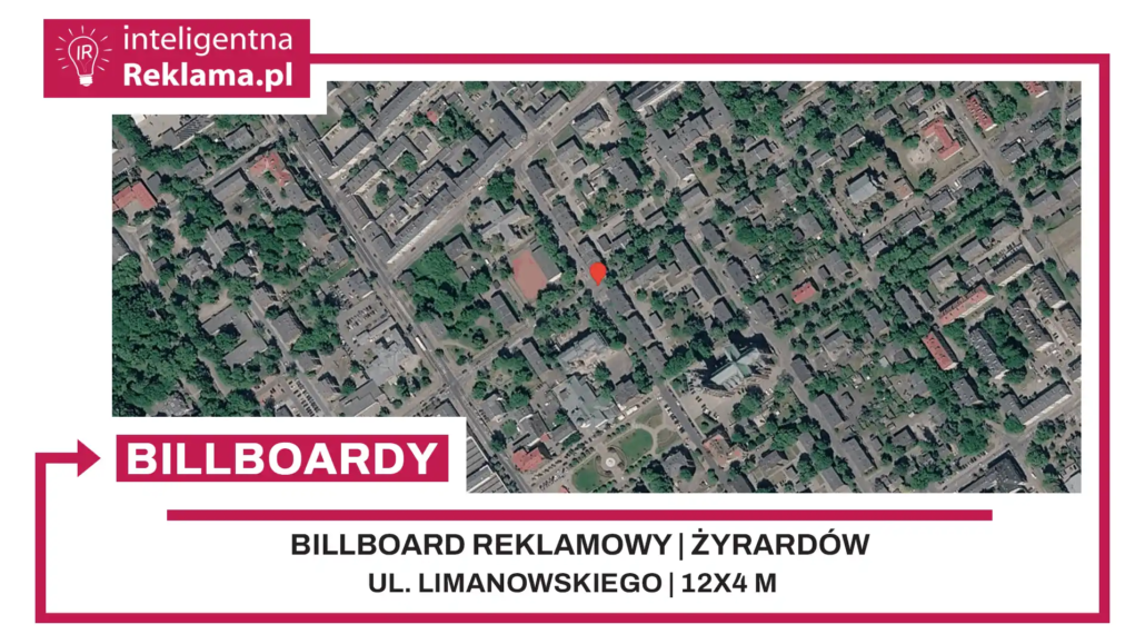 Lokalizacja reklamowa w Żyrardów przy ul. Limanowskiego - powierzchnia 48 m²