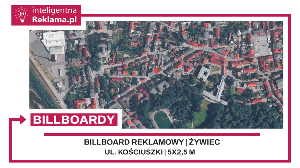 Lokalizacja reklamowa w Żywiec przy ul. ul. Kościuszki - powierzchnia 12,5 m²